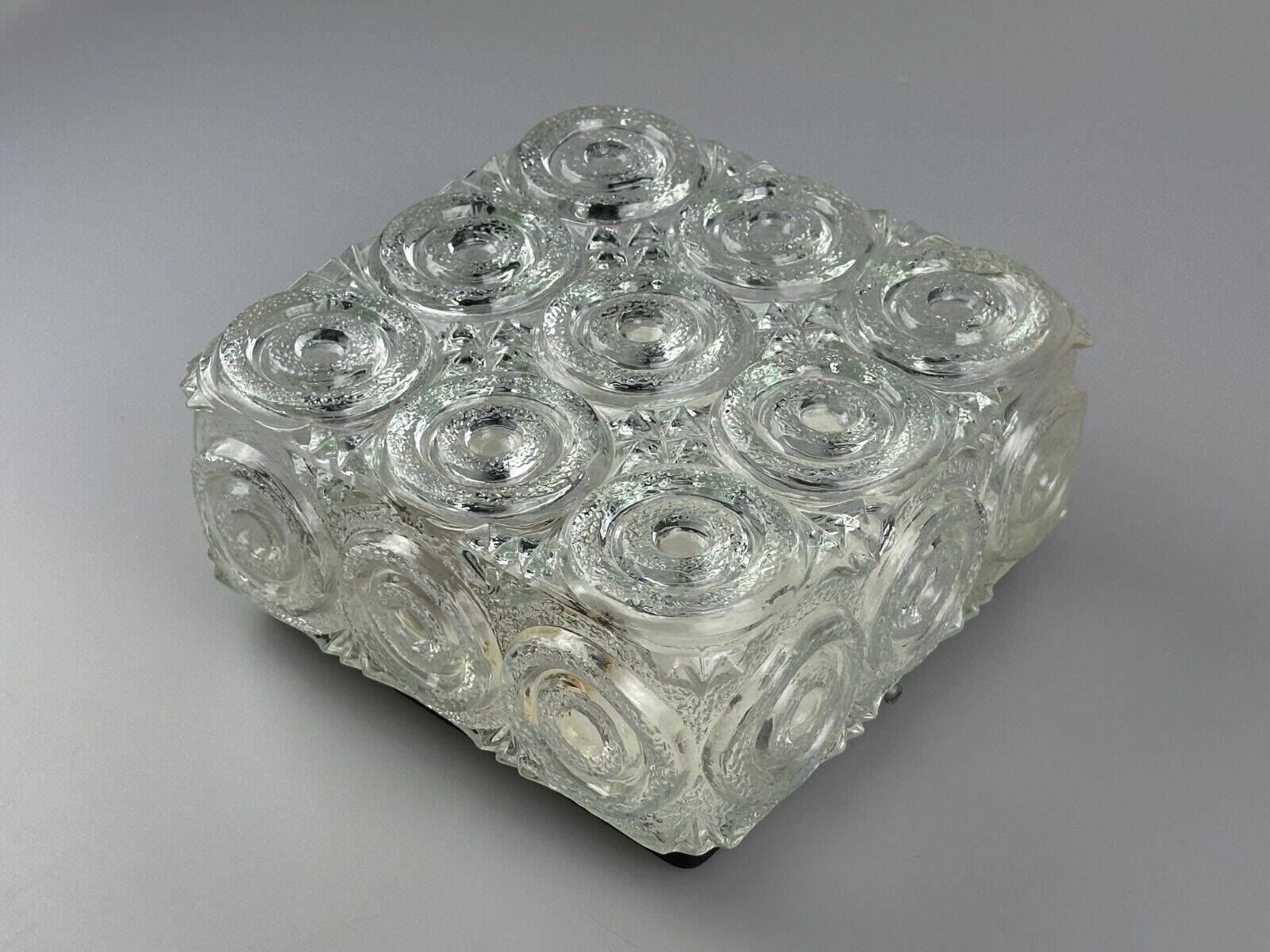 Limburg glass and metal ceiling light, Germany 1960