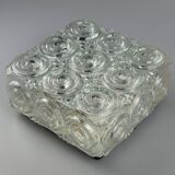 Limburg glass and metal ceiling light, Germany 1960