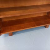 Large vintage oak wood bookcase shelf from the 50s 60s