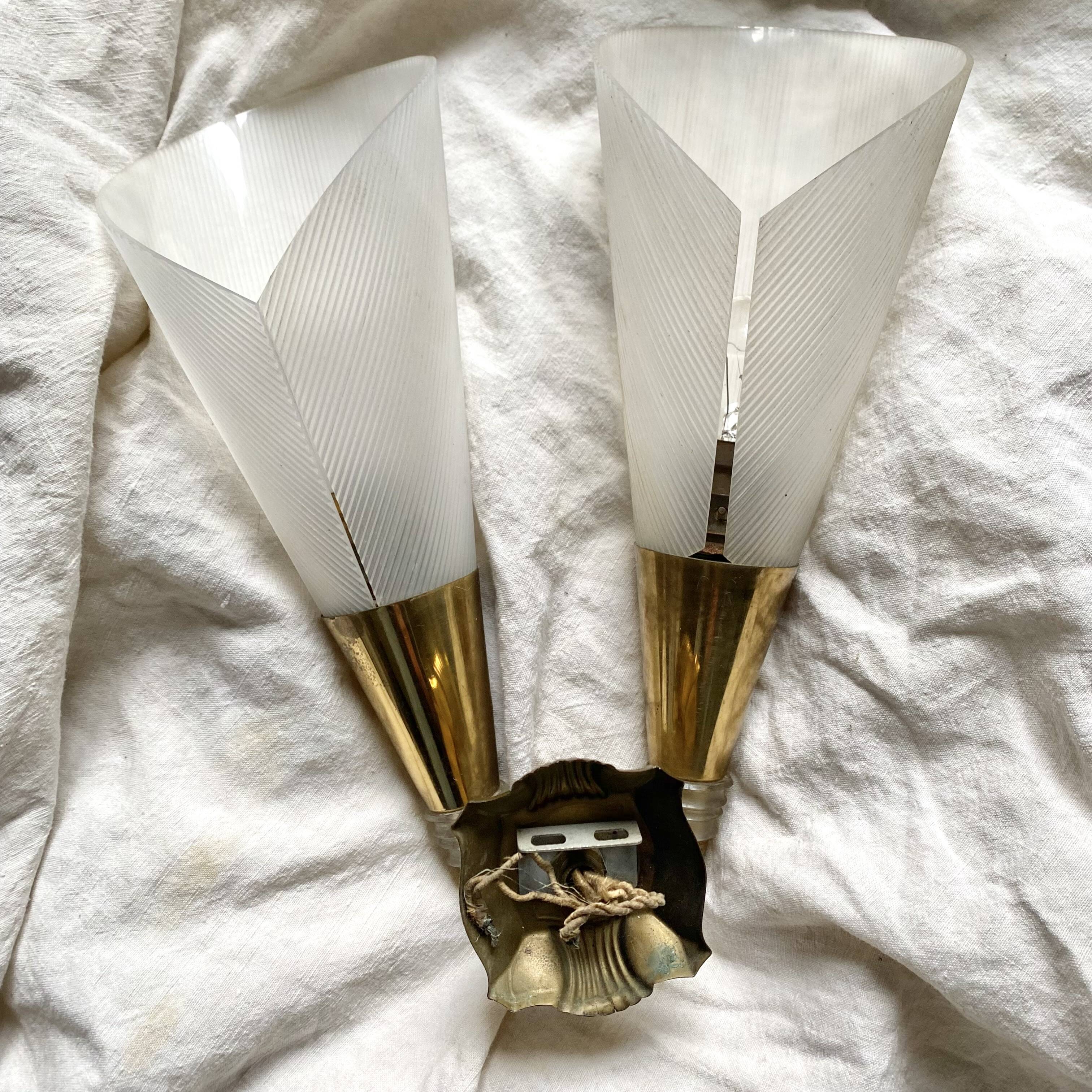 Adjustable conical wall lights from the 60s