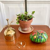 Vintage box decoration flowers in boiled cardboard