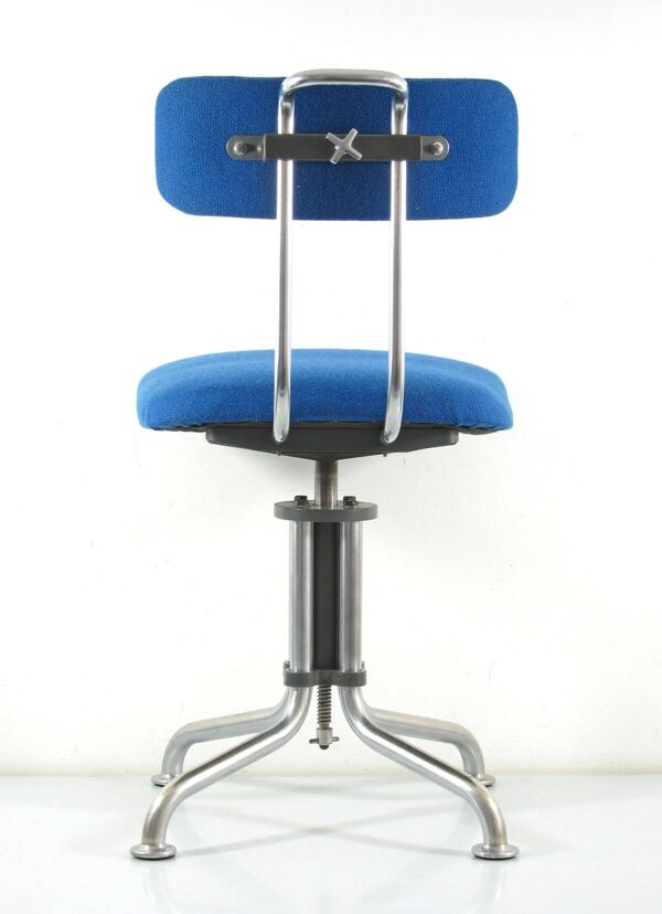 Chaise de bureau Gispen vintage bleue des années 1930
