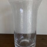 1970 XXXL vase in solid bubbled glass H33cm