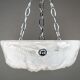 Plafonnier en verre opalescent texturé de Murano des années 1980 par Effetre