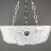 1980s Murano Ice-Textured Opalescent Glass Plafonnier Lamp by Effetre