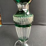 Overlay cut crystal vase signed Val Saint Lambert 1970s