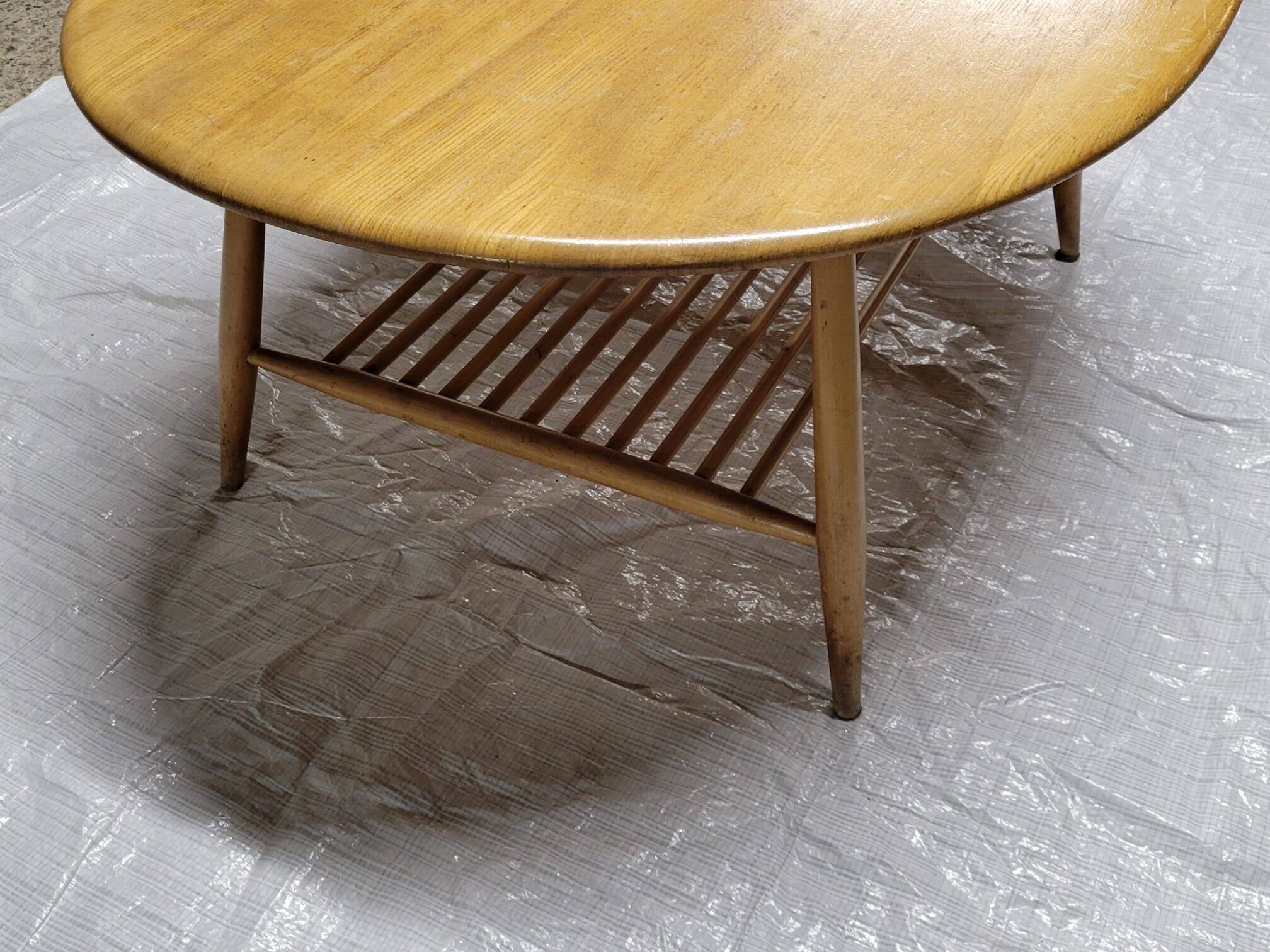 Oval wooden coffee table Ercol