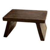 Petit stool, tabouret d'appoint en teck ancien, repose-pied indonésien H15