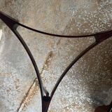 Table basse vintage danoise verre et bois de rose