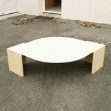 Coffee table drop travertine design 1970 vintage