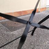 Wicker and wrought iron table 1960