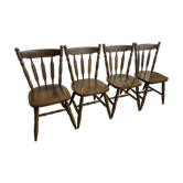 Ensemble de quatre chaises bistrot à barreaux