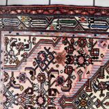 Tapis vintage Malayer fait main 84x120 cm en laine rose et vert - 1C1047