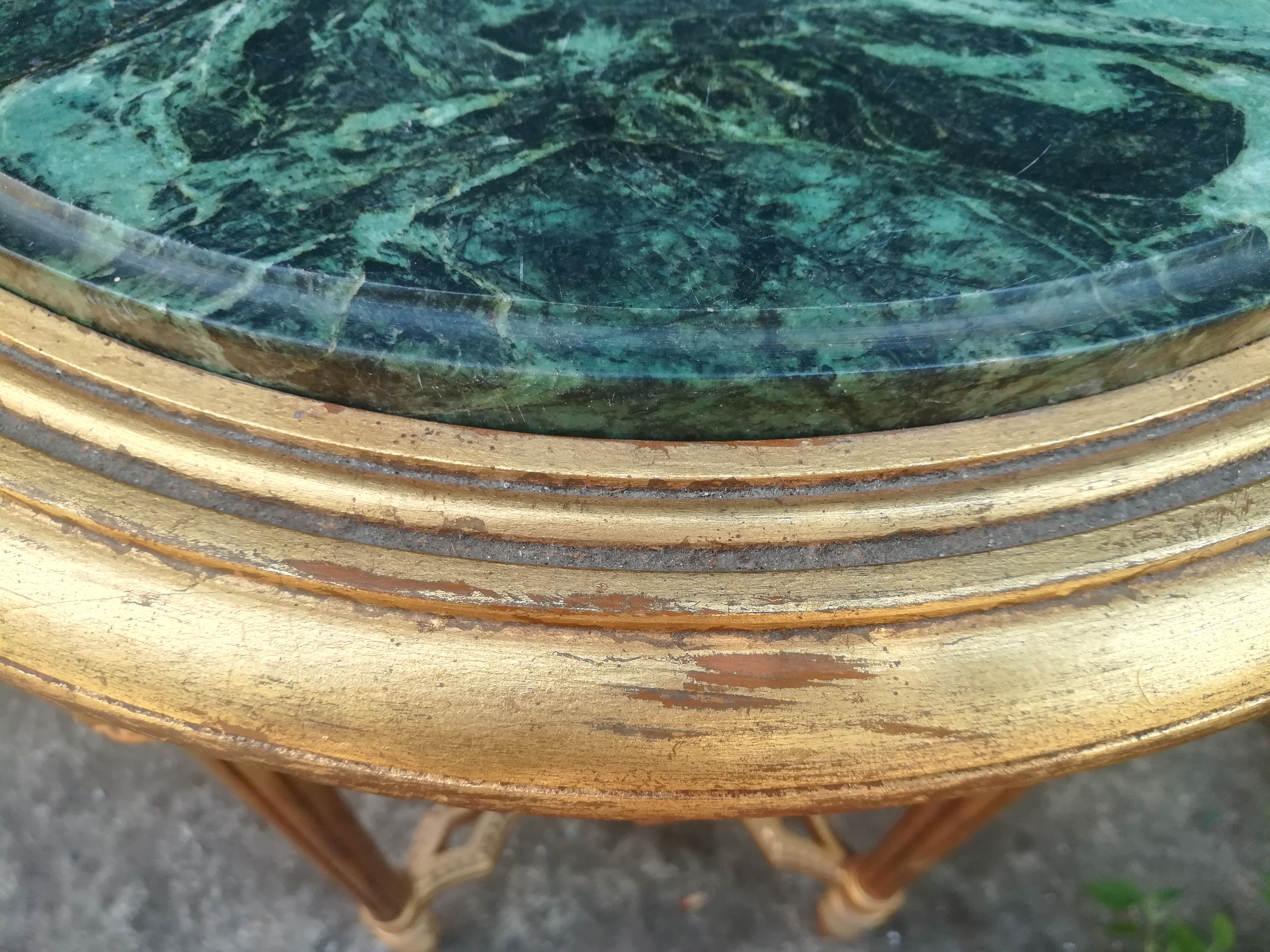 Louis XVI style harness in gilded wood and marble