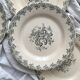 4 flat ironware plates "Louis XV" Gien 19th century