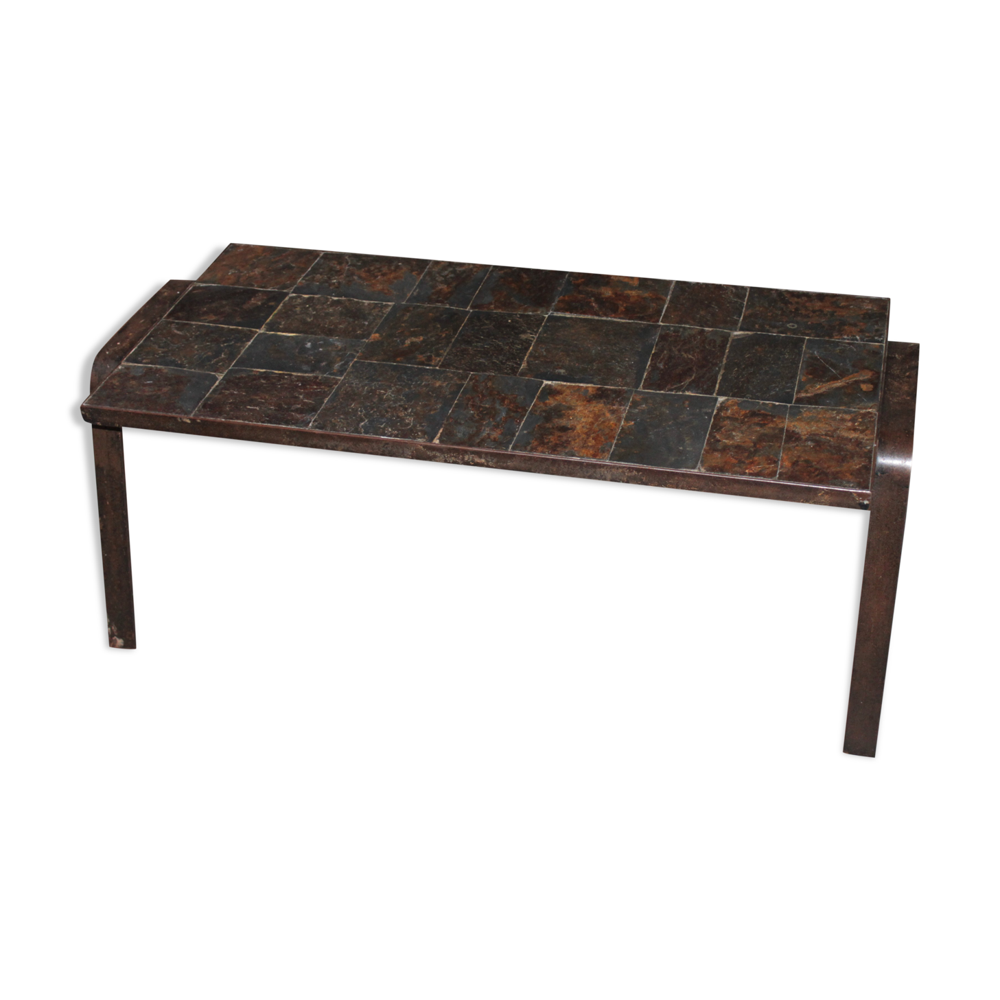Brutal vintage slate coffee table
