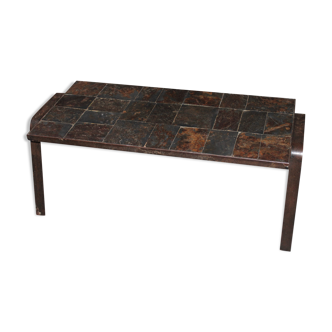 Brutal vintage slate coffee table