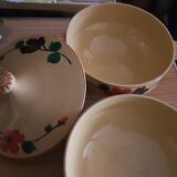 Soupiere and salad bowl faience of sarreguemines model ginette