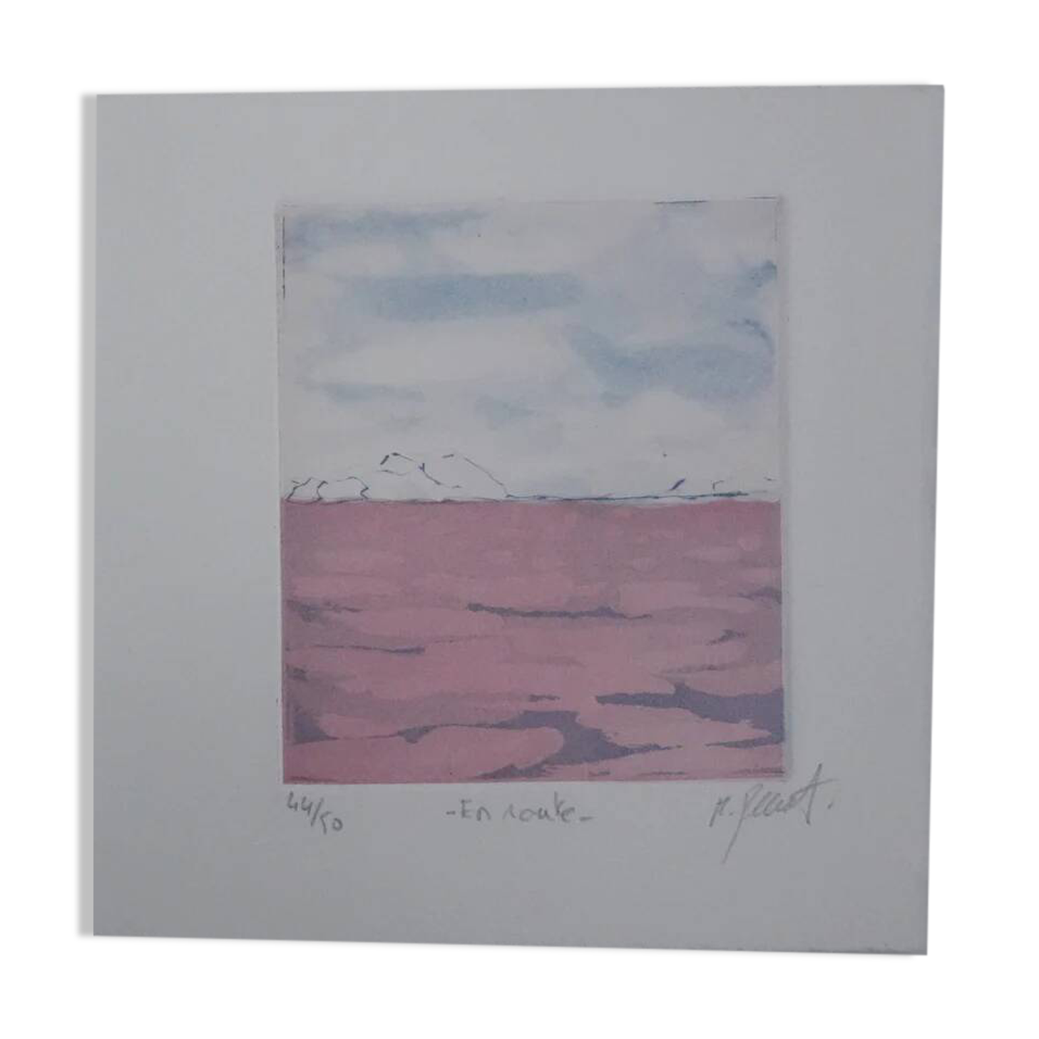 Matthieu Perramant: En route, original signed engraving