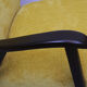 1950s armchair in yellow velour, completly restored