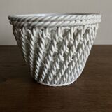 Italian woven ceramic cachepot, 1960s