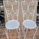 Paire de chaises de jardin ancienne en fer forgé