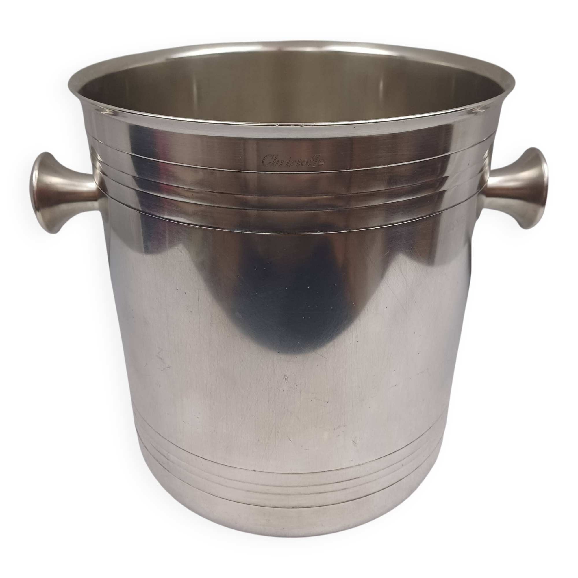 Christofle modèle vibration - seau à champagne Luc Lanel métal argenté tbe