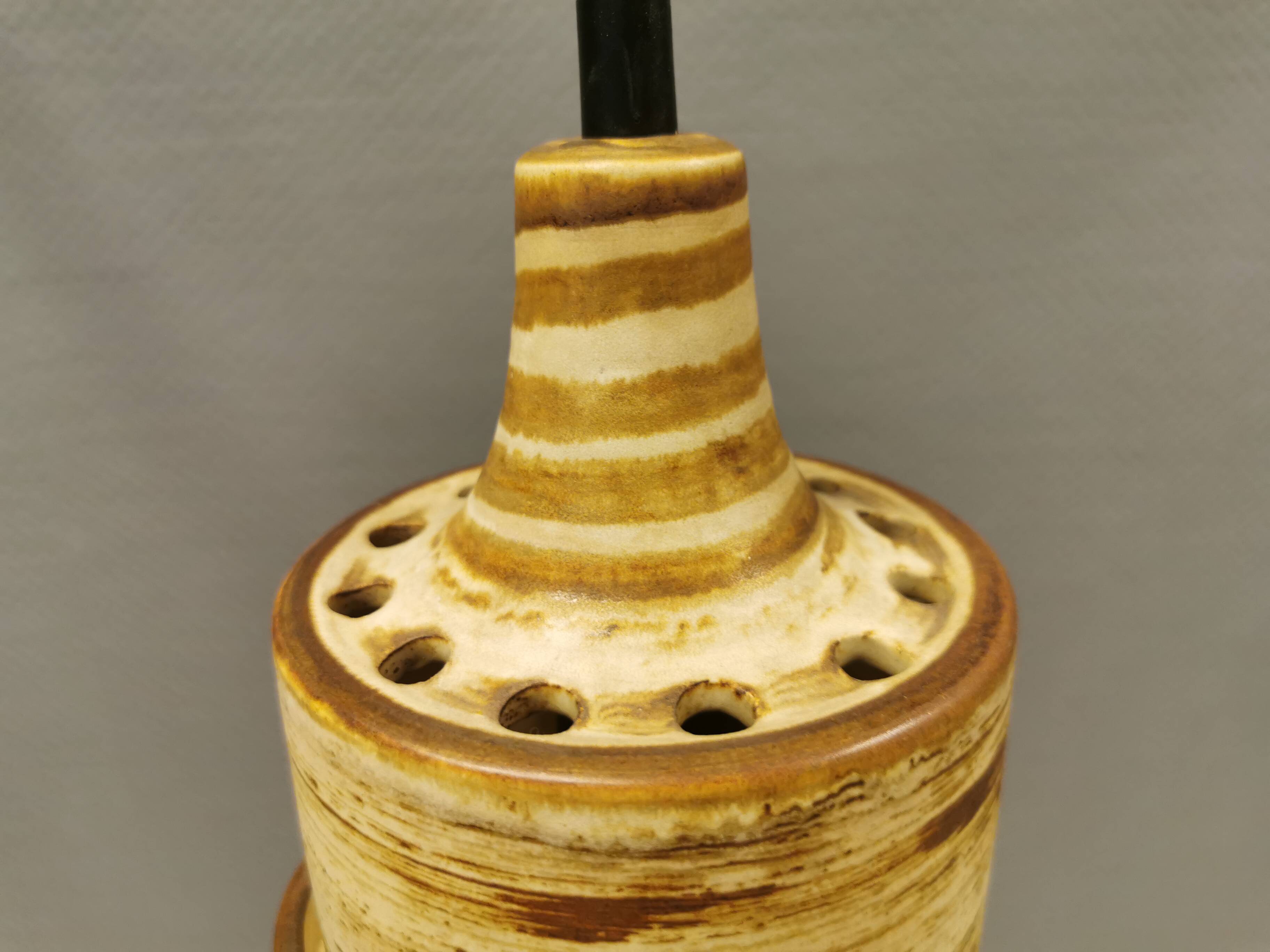 Ceramic hanging lamp by Danish Søholm, estimated 1960s.