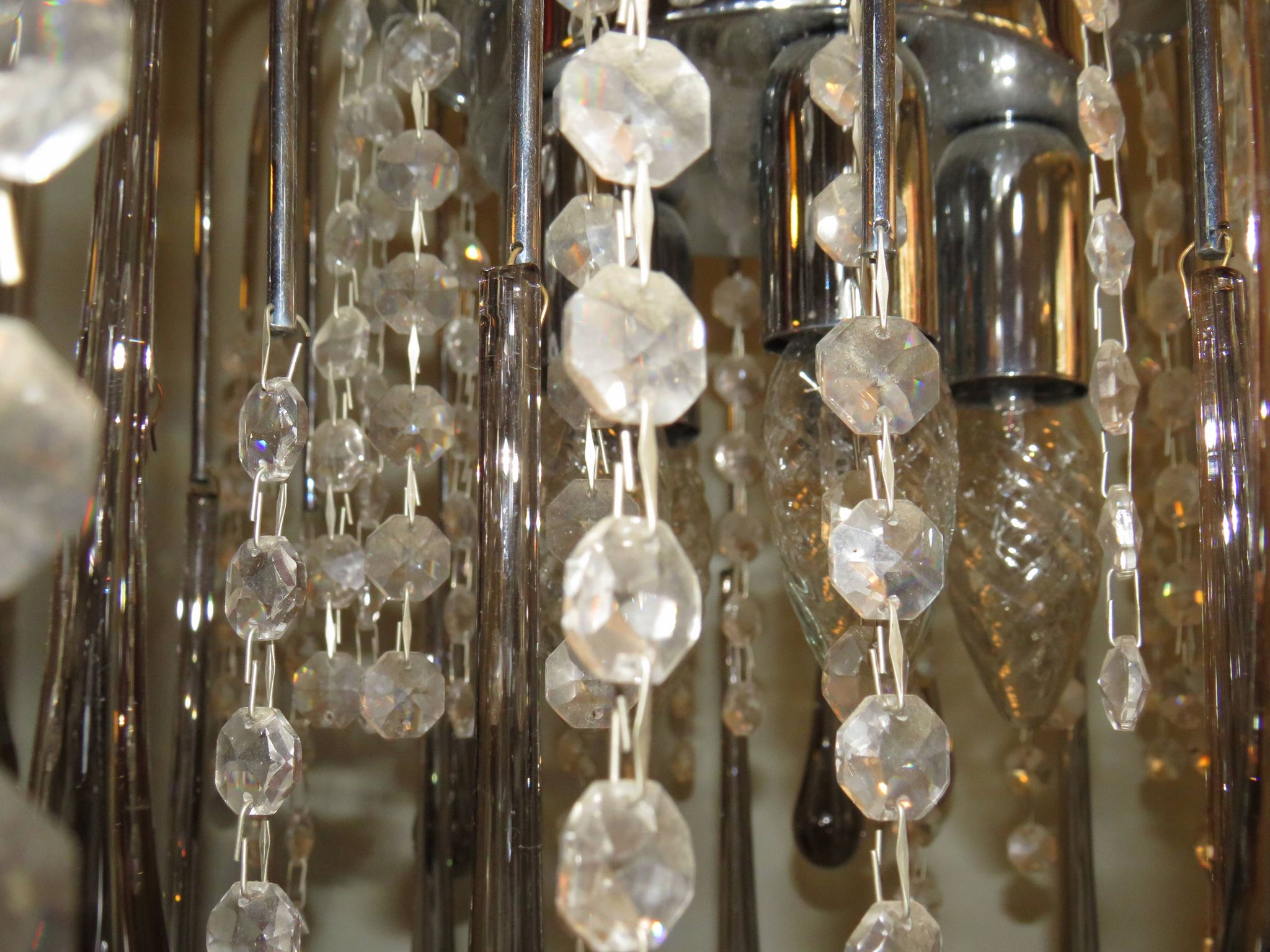 Lustre cascade en verre de Murano italien 1960