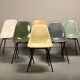 Ensemble de 6 chaises de côté multicolores DSX de Charles et Ray Eames pour Herman Miller.