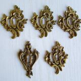 Lot de 7 entrées de serrure en bronze, pour meubles anciens