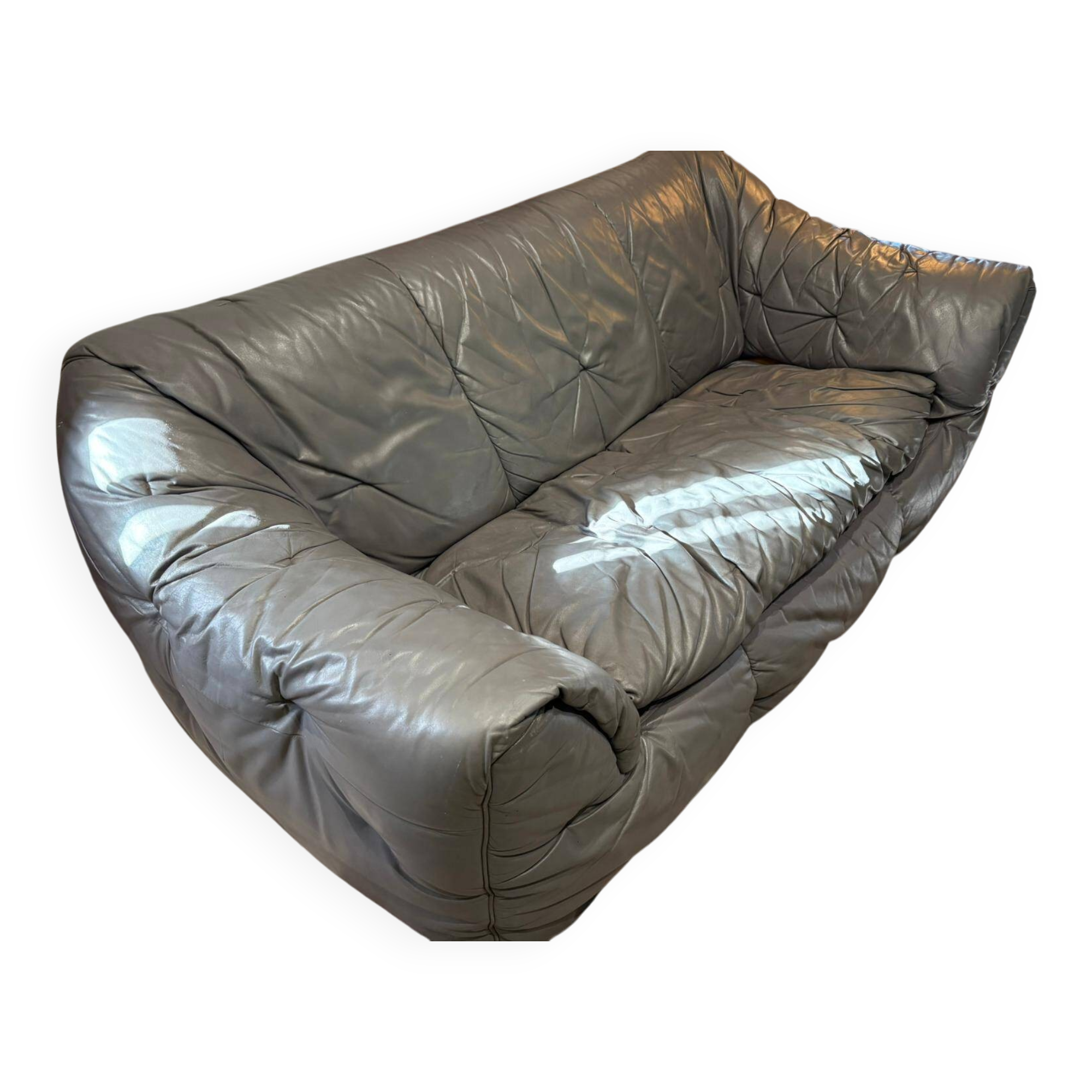 3-seater sofa line roset sloop range grey leather