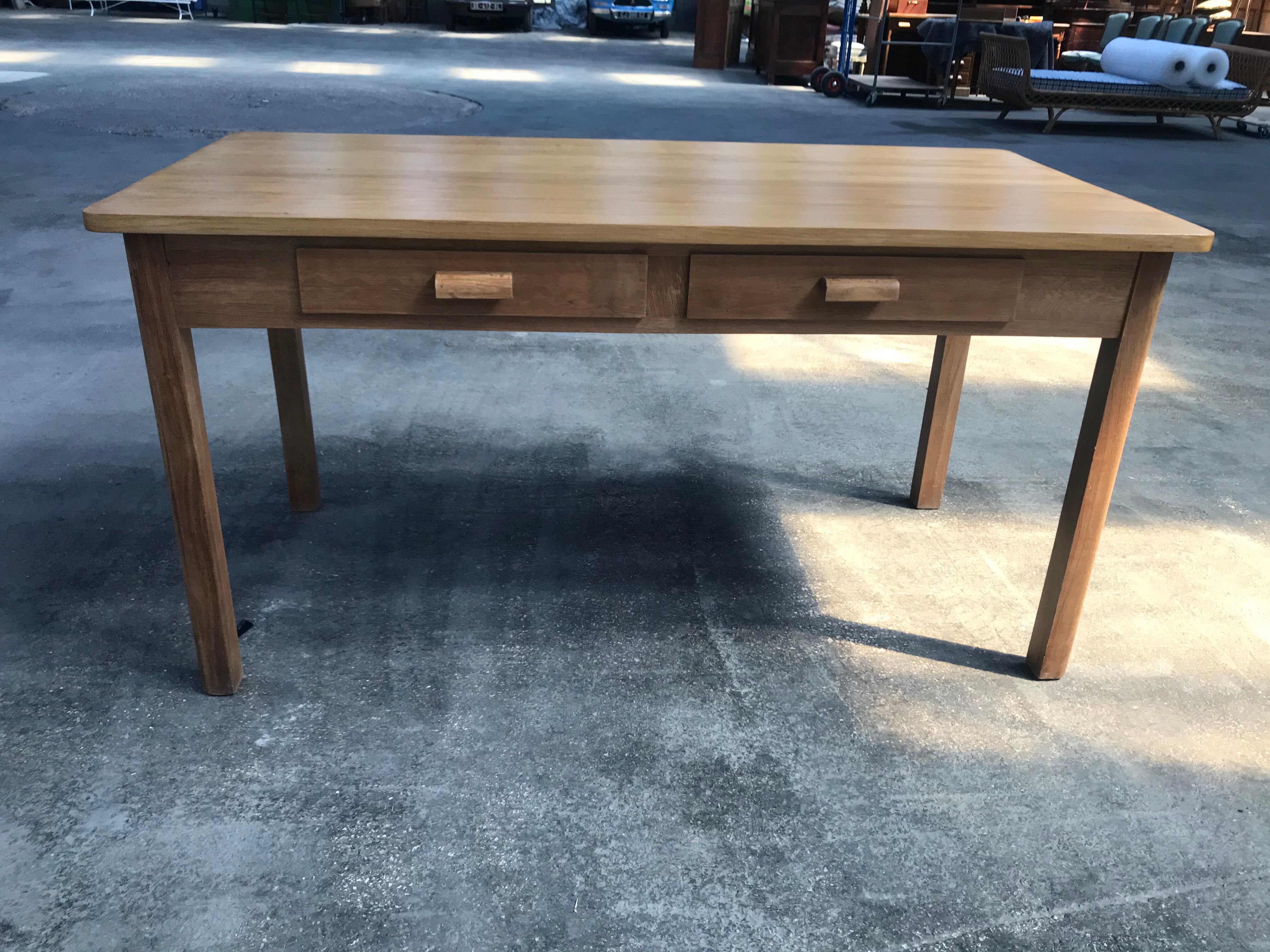 Flat desk in solid oak from the 1950s
