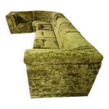 Vintage design modular sofa green velvet 'Groovy 70s'