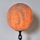 Brutalist iron chain and fiberglass floor lamp, Netherlands 1960s