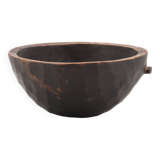 Empty African tumbler pocket dish in blackened wood, 1970s