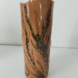 Stoneware vase signed LM, organic style, 70s/90s