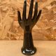 Antique Black Ceramic Hand Soliflore Ring Sizer Vintage Decoration