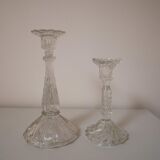 Set of 2 glass candle holders