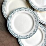 6 Salins flat plates in iron earth, “Moustiers” service