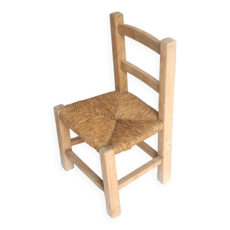 Straw wood children's chair