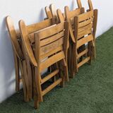 4 vintage folding garden armchairs – French work 1970-80
