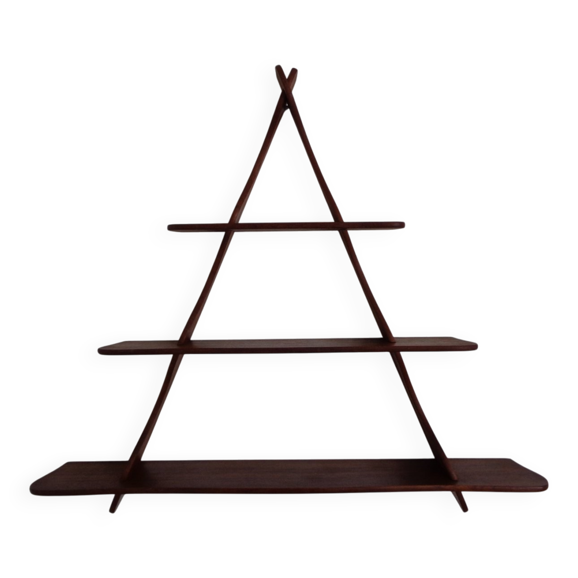 Mid-Century Triangular Teak Wall Shelf, Germany, 1960s