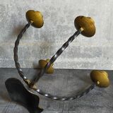 Pair of wrought iron candle holders four arms 50s