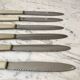 set of 6 white bakelite knives from the 60s