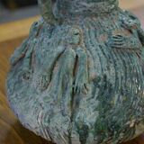 Designer ceramic vase in terracotta signed 1968