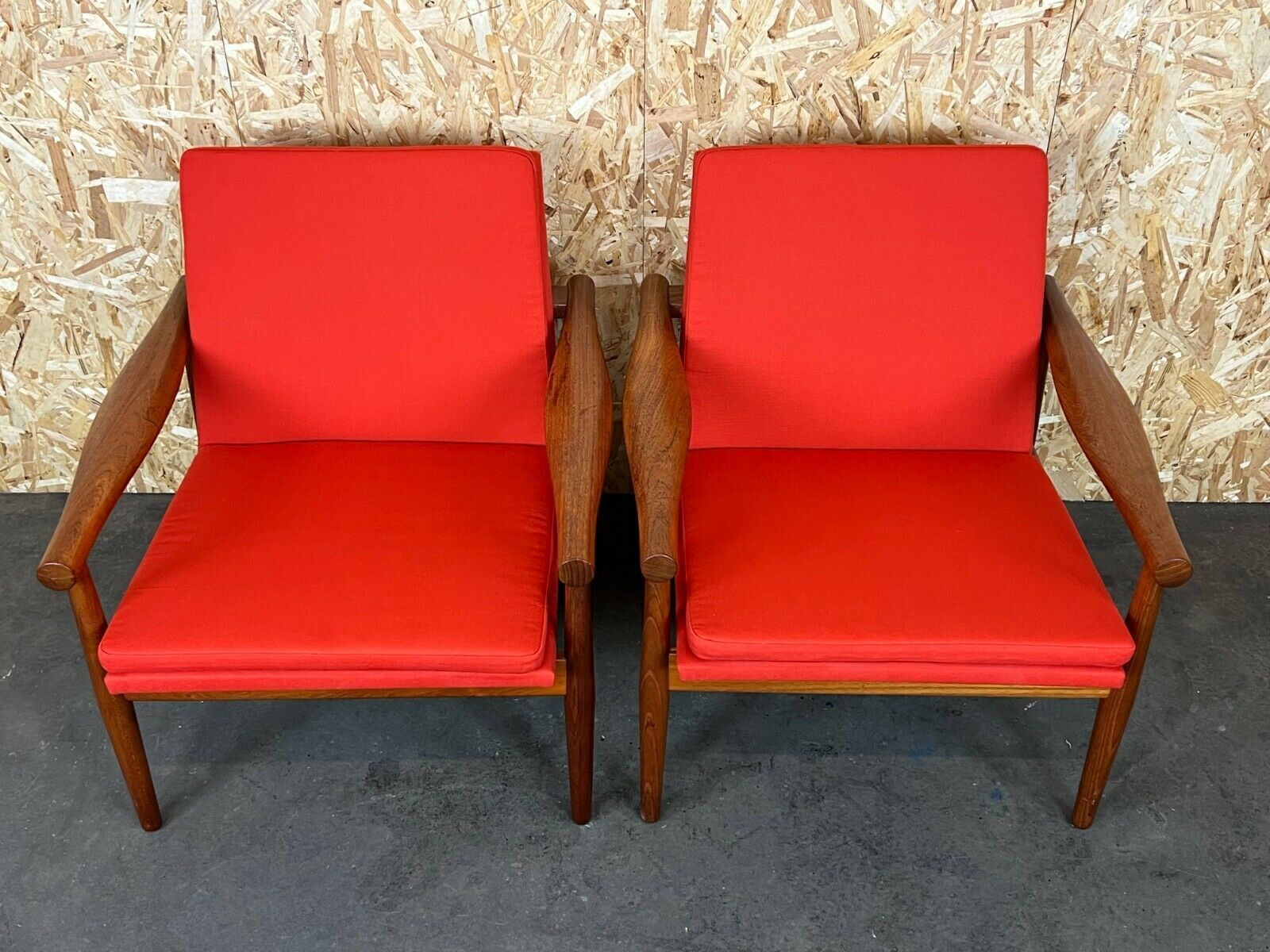 2x 60s 70s Teak Easy Chair Kai Lyngfeld Larsen Søborg Møbler Danish 60s