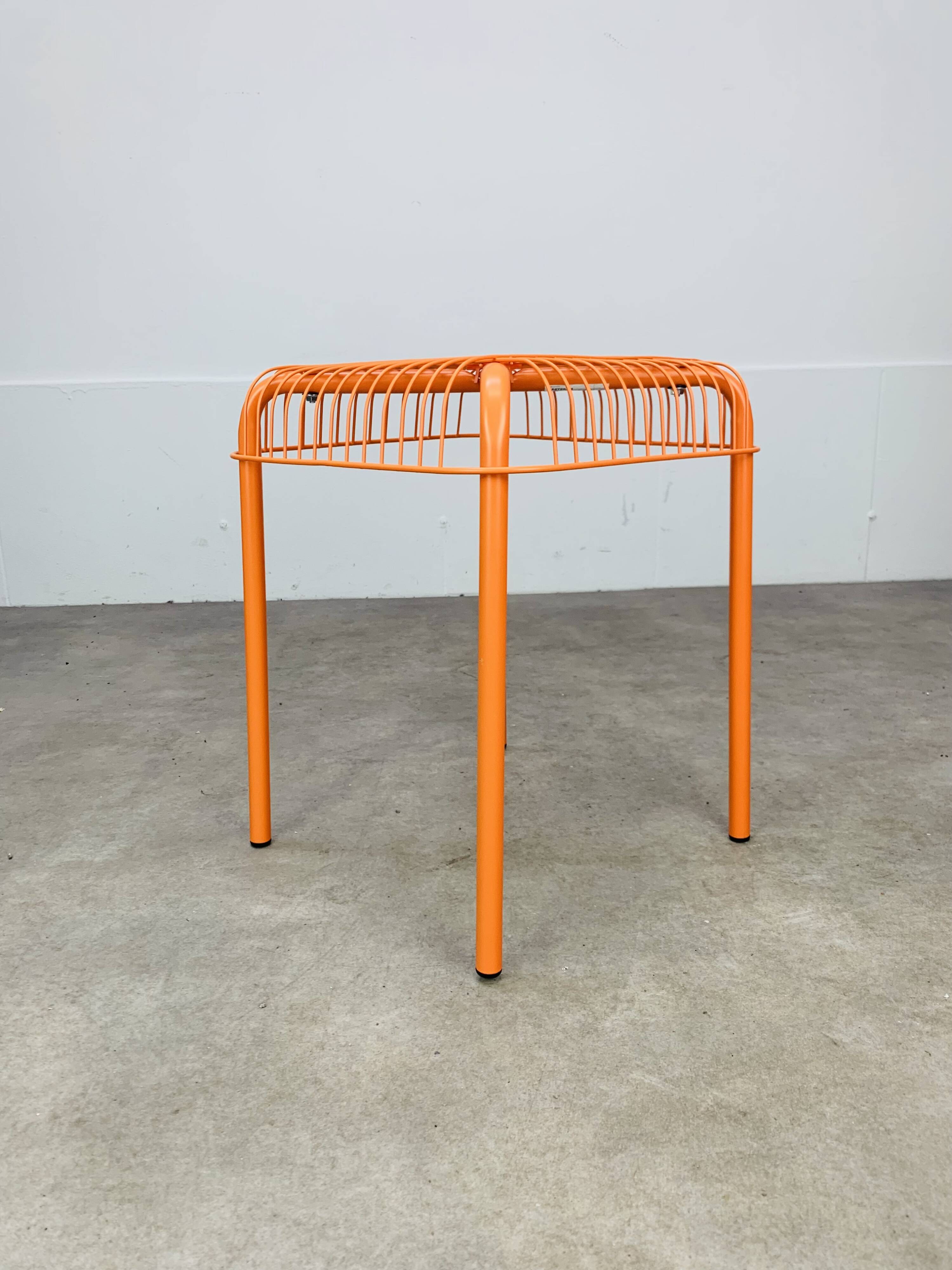 Vintage Ikea Vasteron stool, orange steel wire, 1990s | Selency
