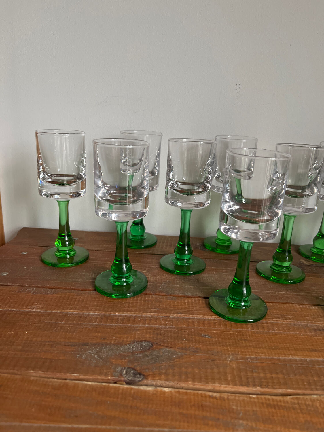 11 stemmed glasses