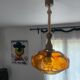 Vintage glass and teak suspension
